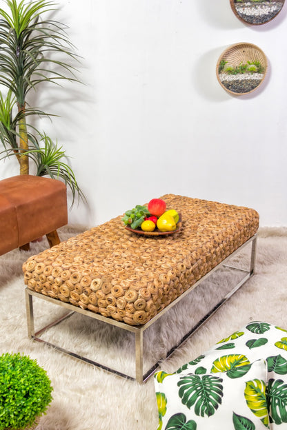 Curly coffee table in natural materials – boho furniture by BaliSouk