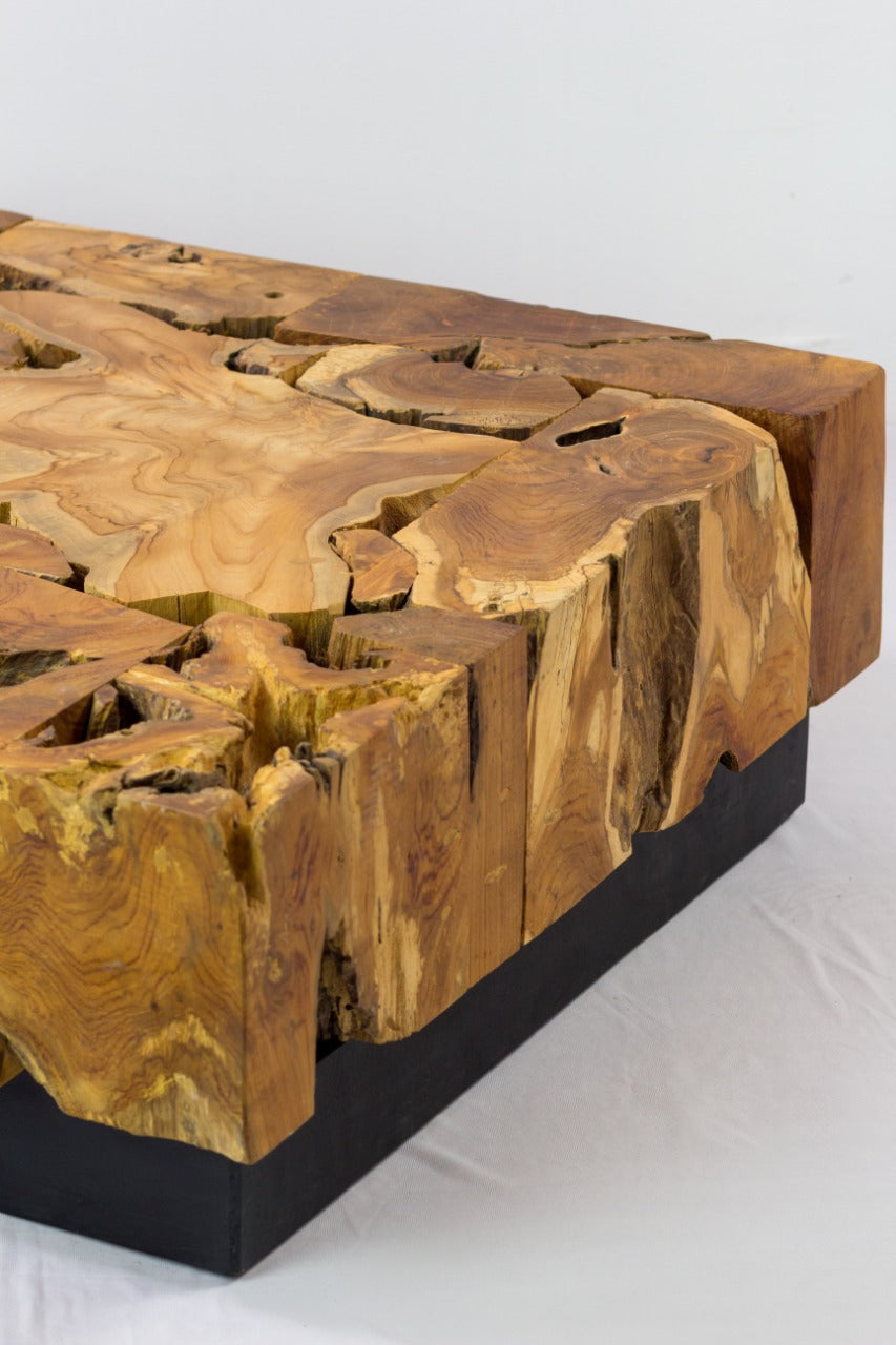 Teak coffee table Galatsi – handmade in Bali, boho style