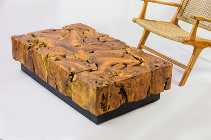 Galatsi coffee table, boho furniture handmade by Balinese artisans