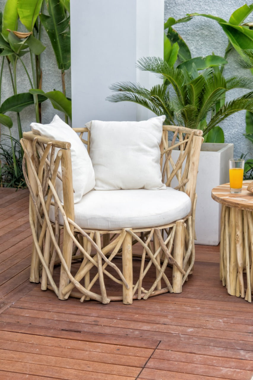 Teak branch chair Sifnos – boho furniture handcrafted in Bali by BaliSouk
