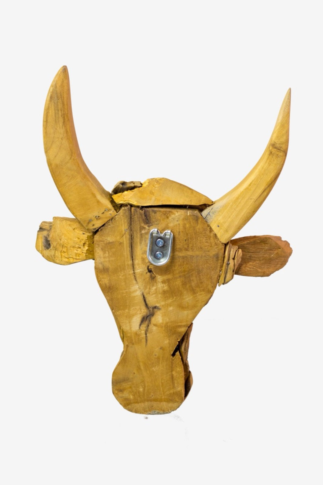 Teak sculpture – Bull, natural natural materials in boho style