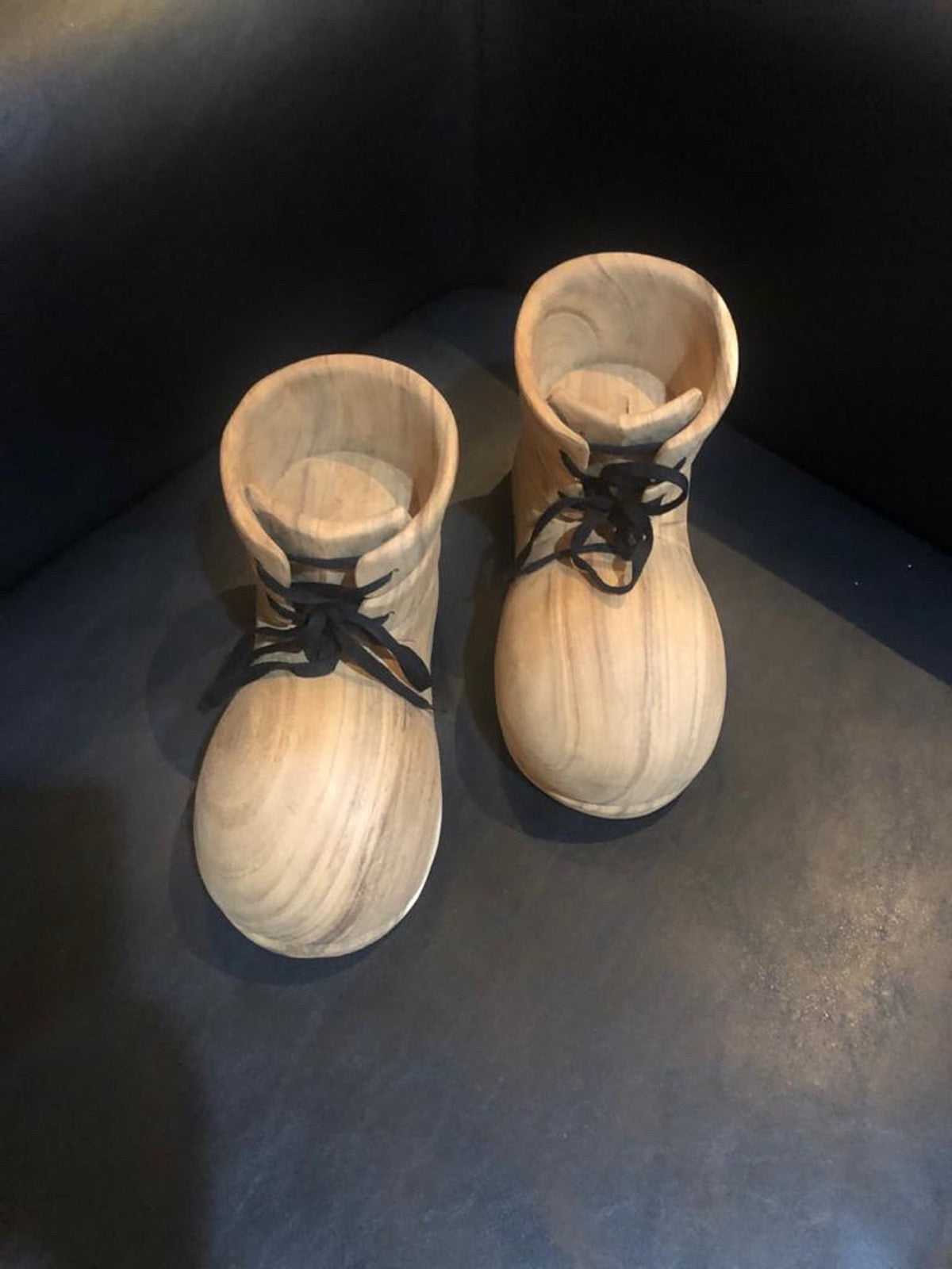 Suar wood decorative piece Shoes – boho decor handcrafted in Bali by BaliSouk