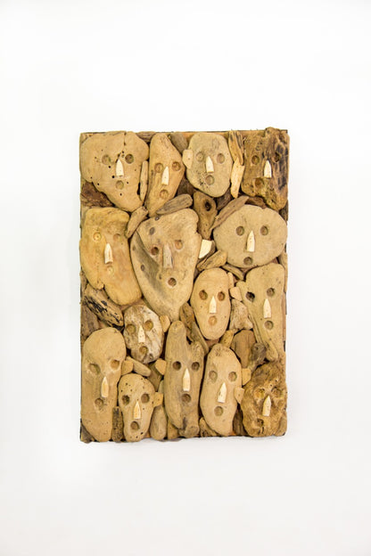 Primitive Face sculpture by BaliSouk – boho decor made in Bali