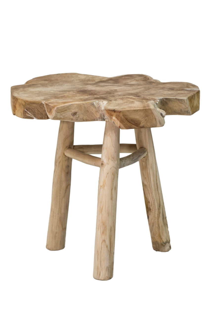 Buck side table in natural materials – boho furniture by BaliSouk