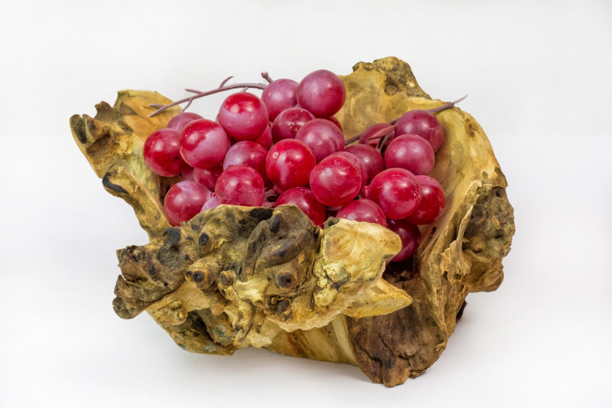 Teak bowl Root – boho decor, handwoven and handmade in Bali