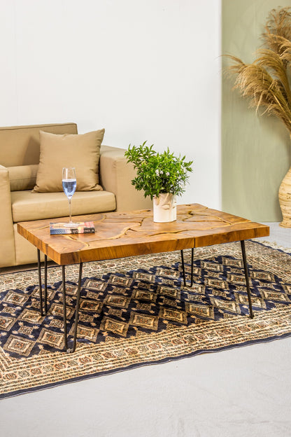 The Tree Slices coffee table – natural materials, boho furniture handmade in Bali