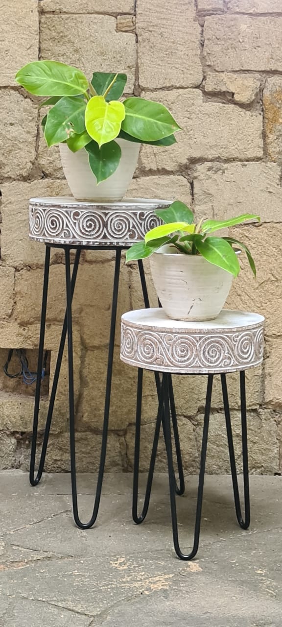 Toraja side table in natural materials – boho furniture by BaliSouk