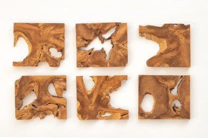 Teak wall decoration – Slice, natural natural materials in boho style