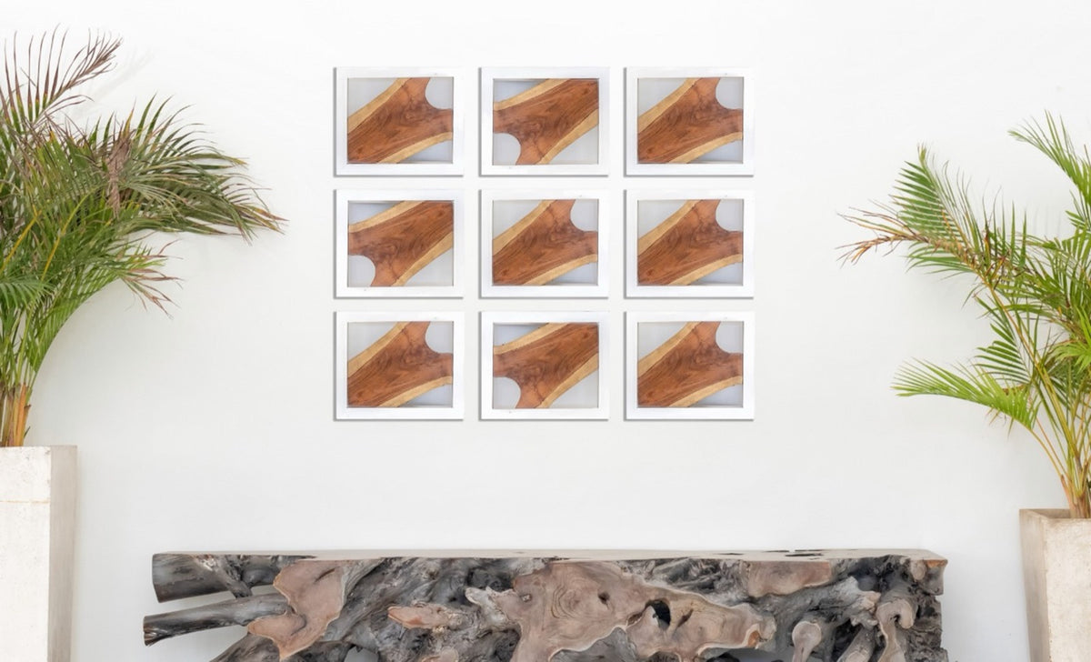 Teak wall decoration – Slice, natural natural materials in boho style