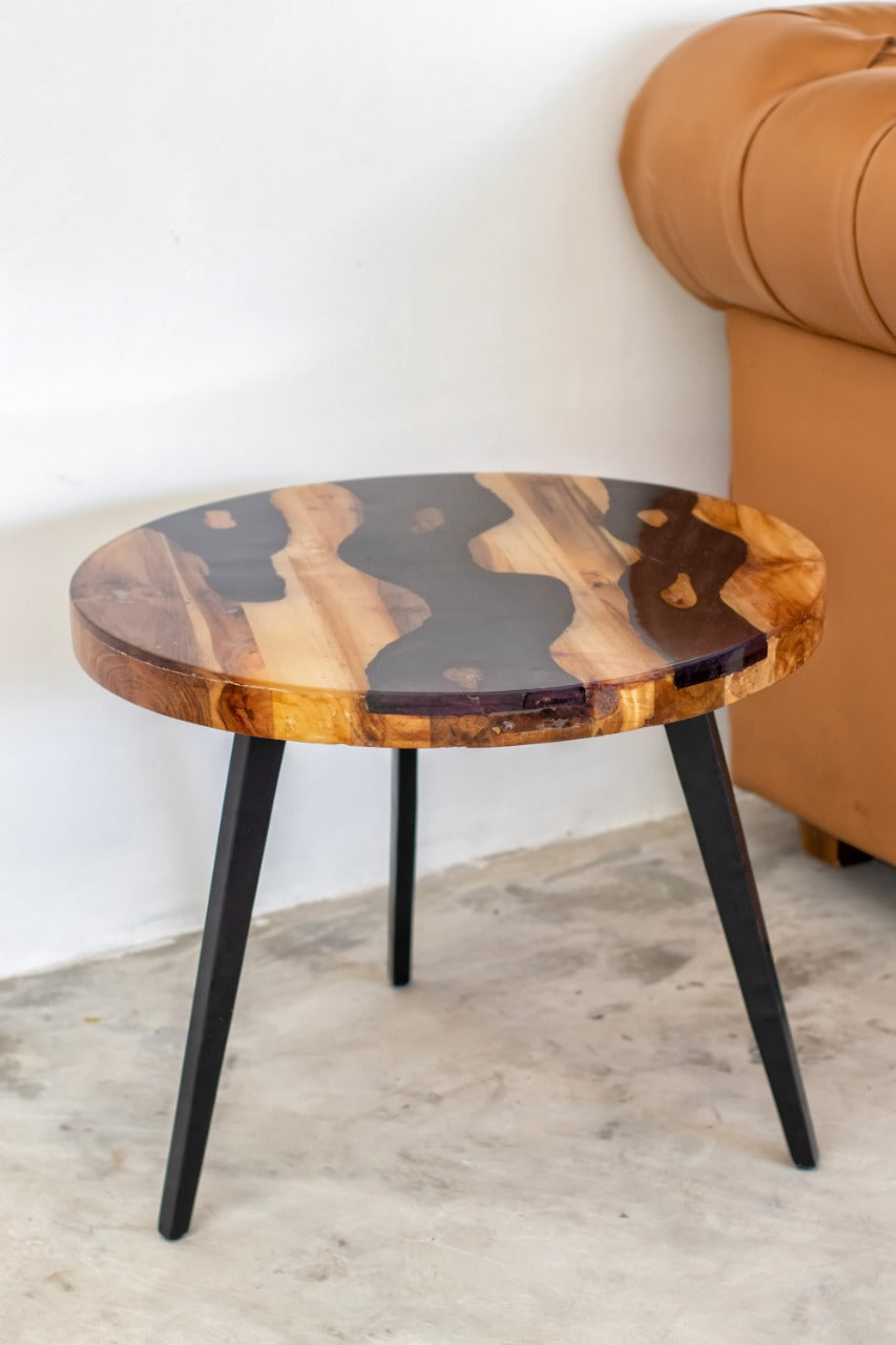 Handcrafted teak side table – Meranti, boho furniture from BaliSouk