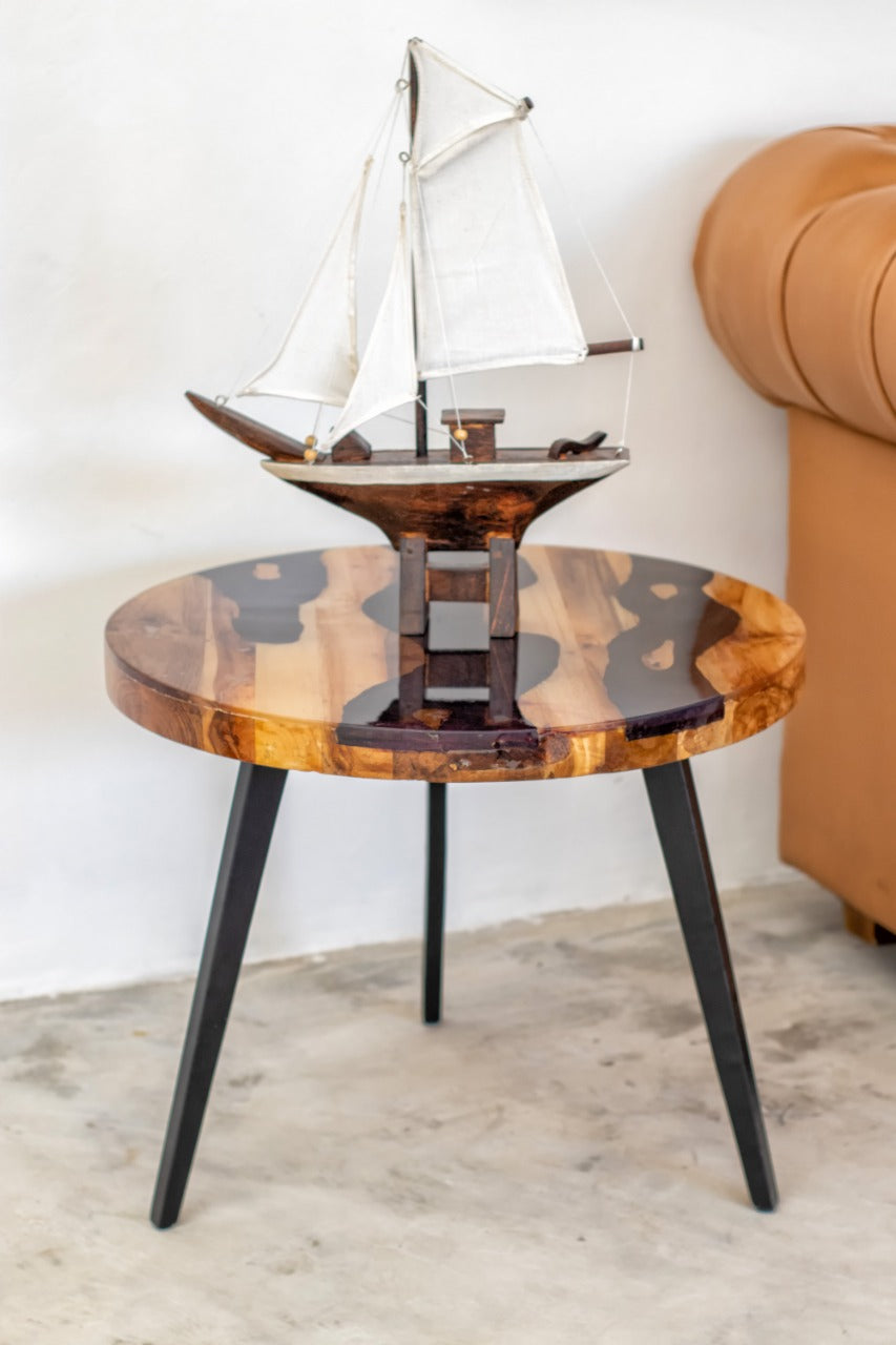 Teak side table – Meranti, natural natural materials in boho style