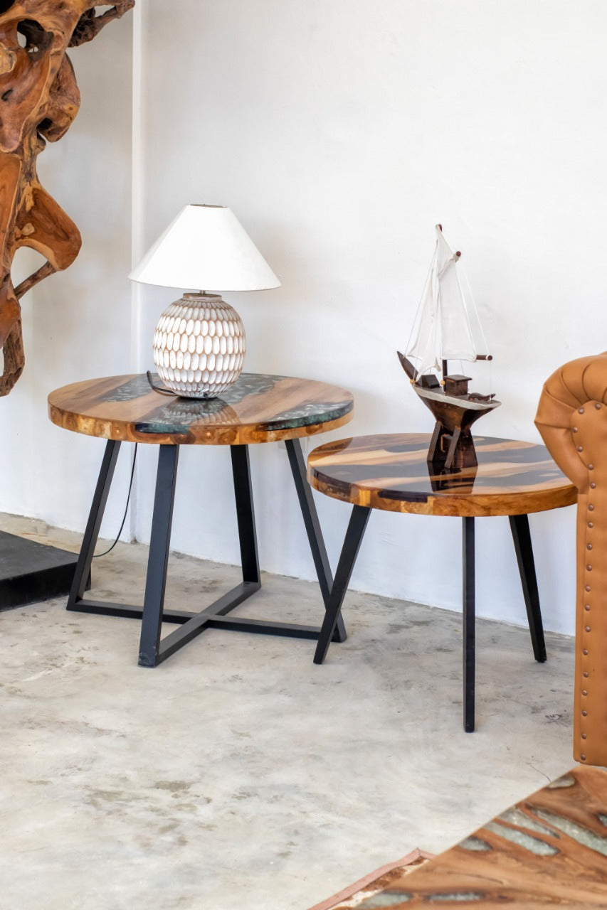 Handmade teak side table – the Meranti, boho furniture made in Bali