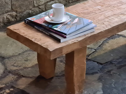 Recycled teak coffee table Demak – boho furniture, handwoven and handmade in Bali