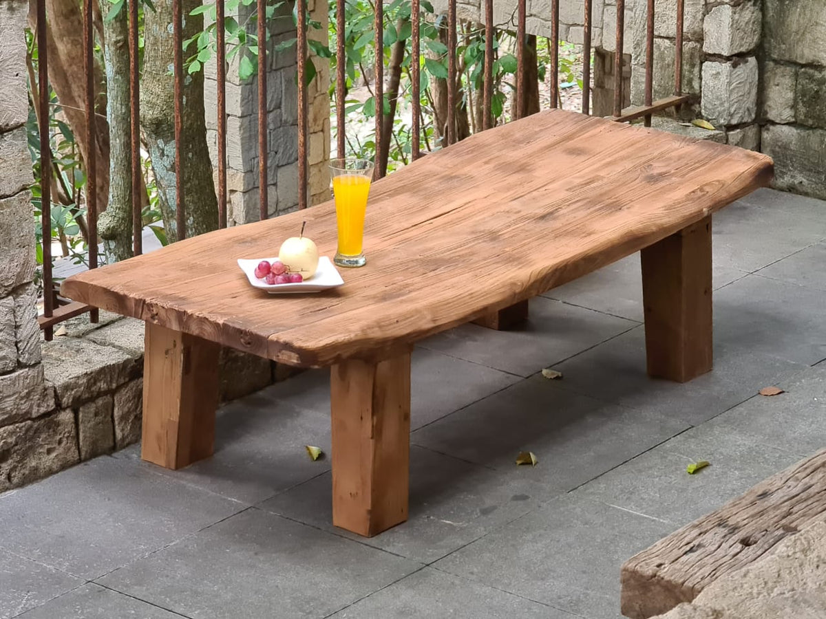 Recycled teak coffee table – Demak, natural natural materials in boho style