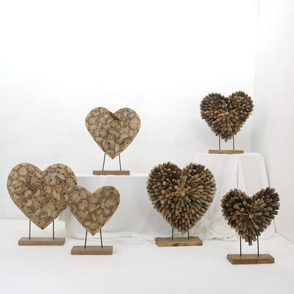 Handmade teak branch decorative piece – the Heart, boho decor made in Bali