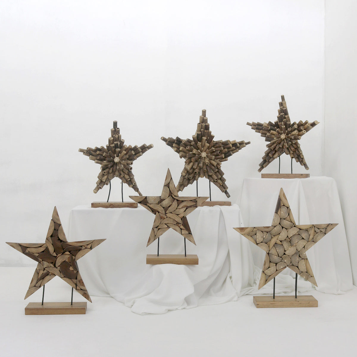 Star decorative piece in natural materials – handmade boho decor from Bali