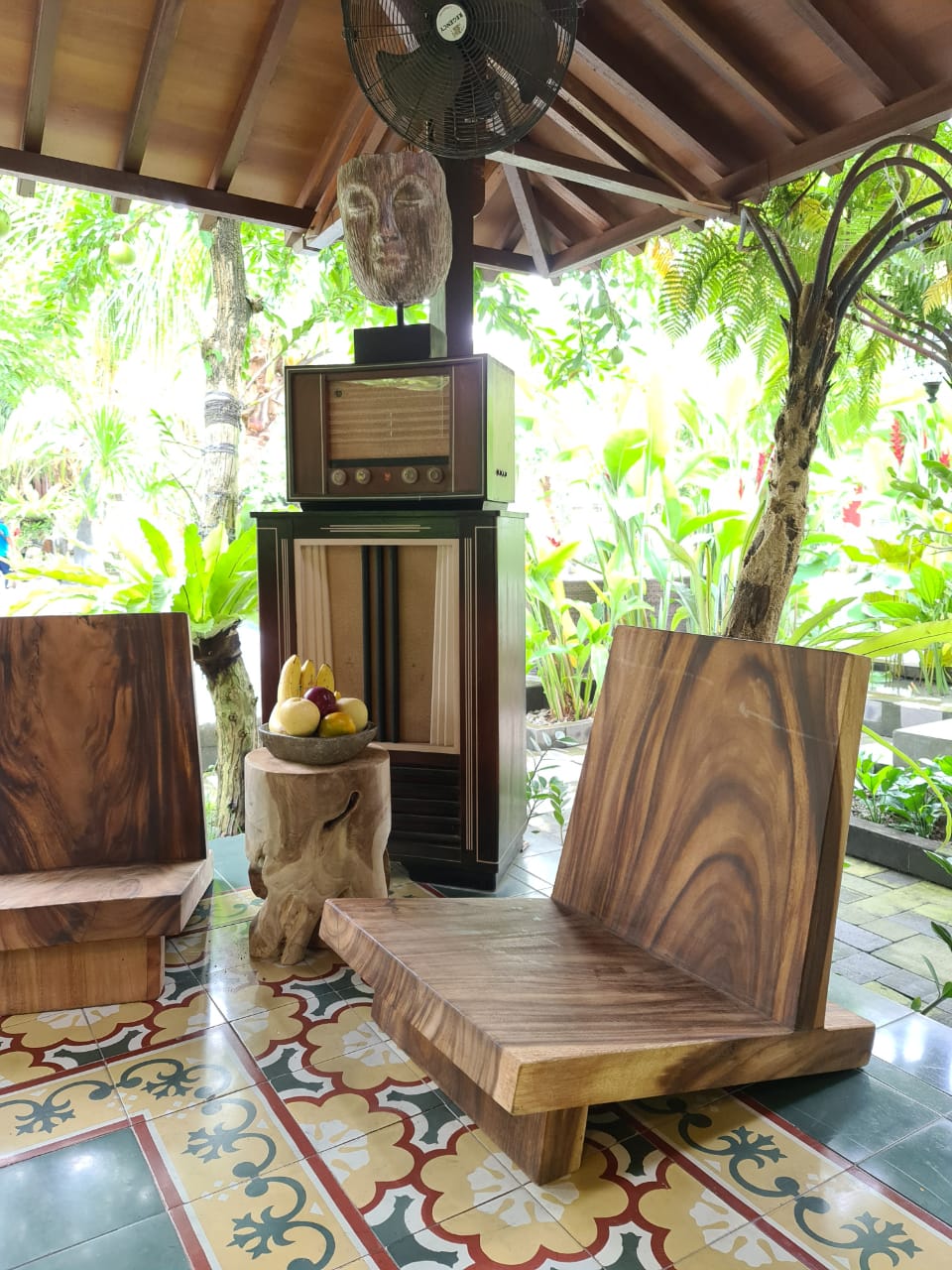 Mila Block chair, boho furniture handmade by Balinese artisans