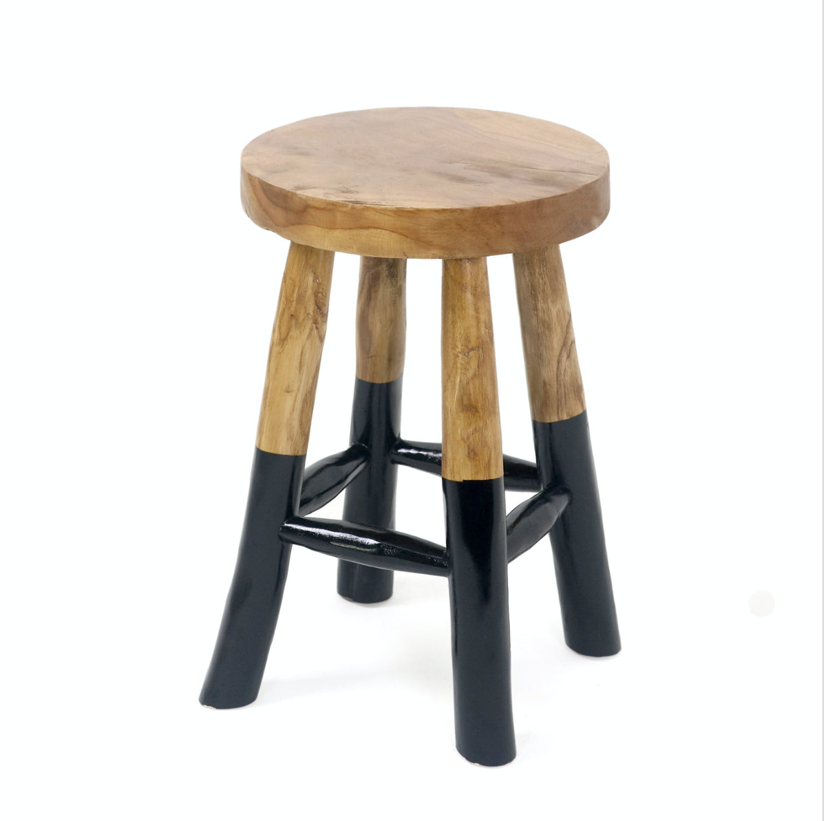 Teak stool – Kansas – boho furniture handmade in Bali by BaliSouk