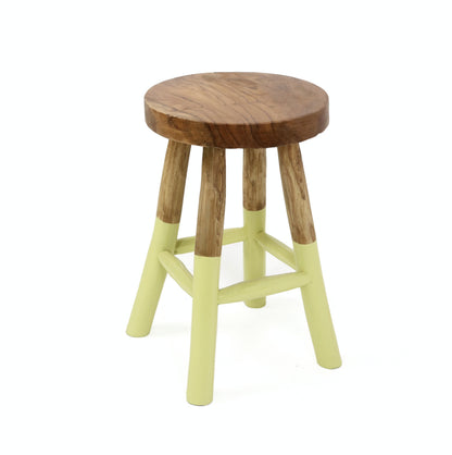 Teak stool – Kansas, natural natural materials in boho style