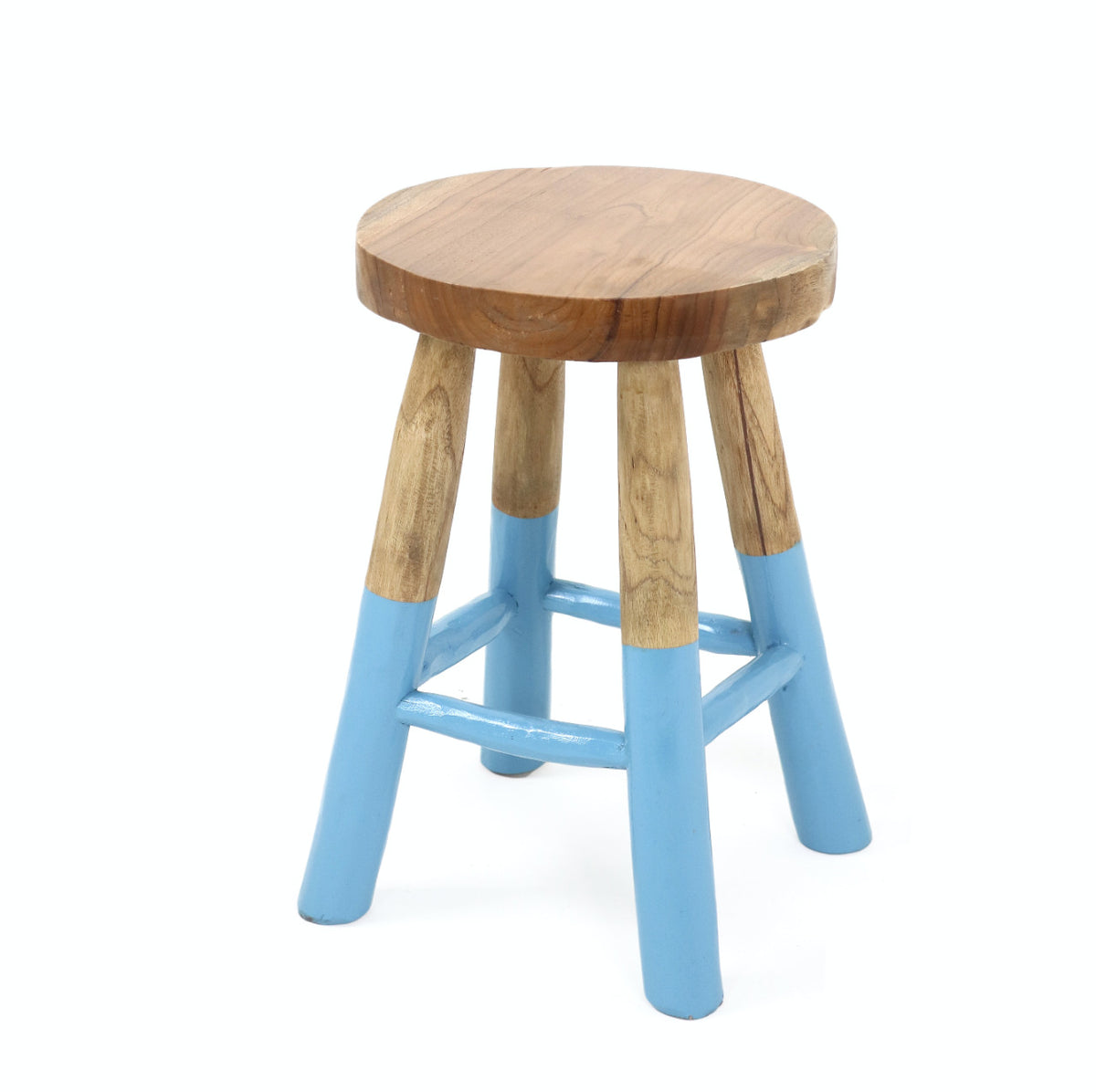 Teak stool – Kansas, natural natural materials in boho style