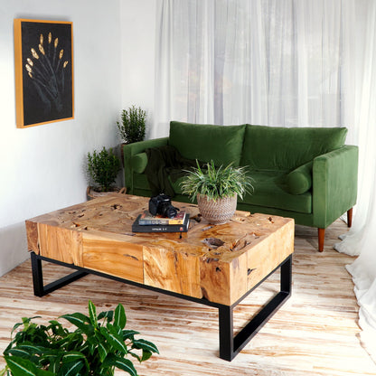 Alabama coffee table in natural materials – handmade boho furniture from Bali