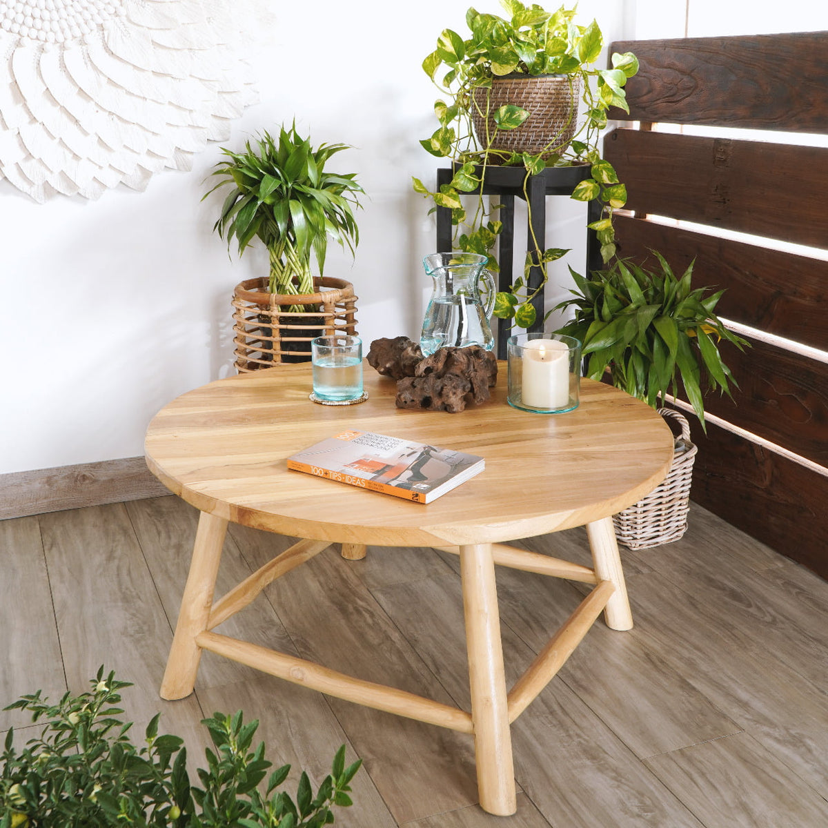 Teak branch coffee table – Kansas – boho furniture handmade in Bali by BaliSouk