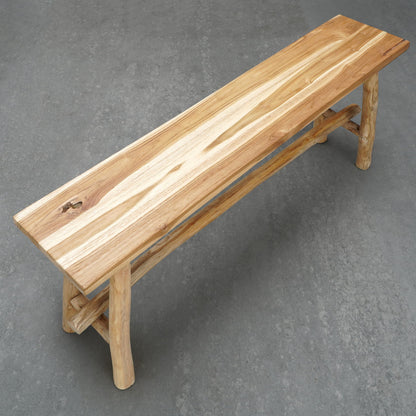 Teak branch bench Pyke – boho furniture, handwoven and handmade in Bali