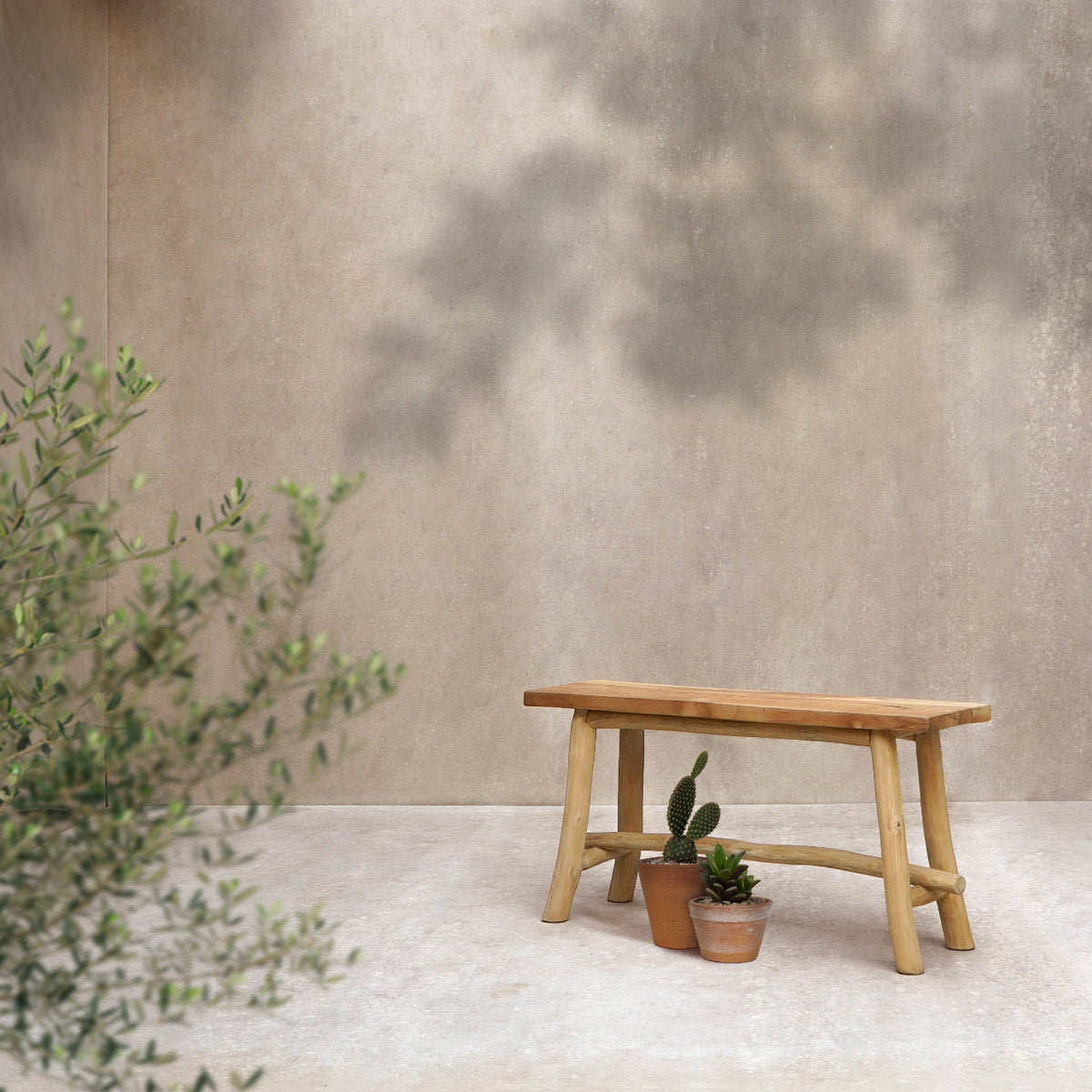Pyke bench, boho furniture handmade by Balinese artisans