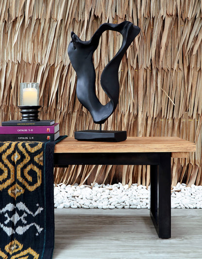 Teak sculpture – Stand, natural natural materials in boho style