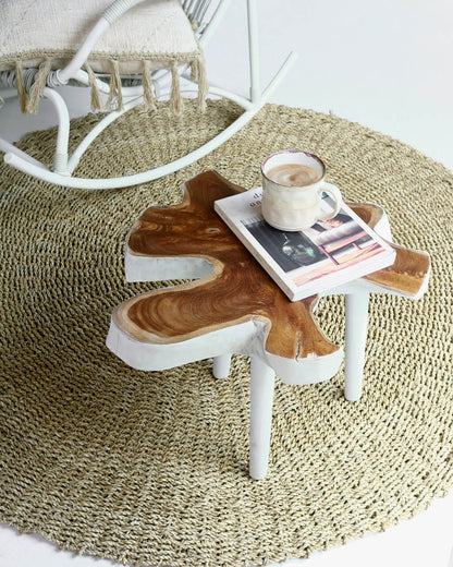 Chania Root Side Table With 3 Legs - Kd With Metal Plate