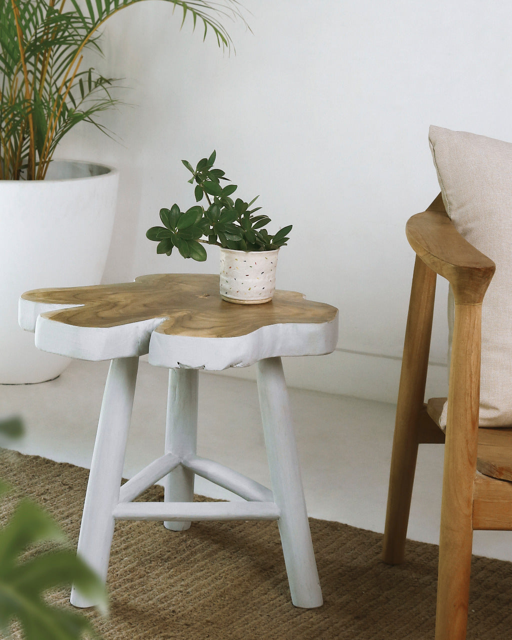 Malia Root side table, boho furniture handmade by Balinese artisans