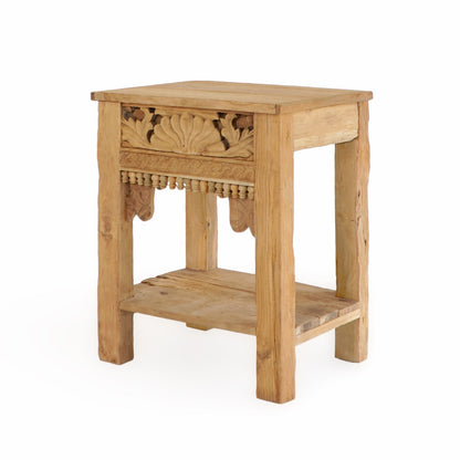 Recycled teak side table – Mumbai, natural natural materials in boho style