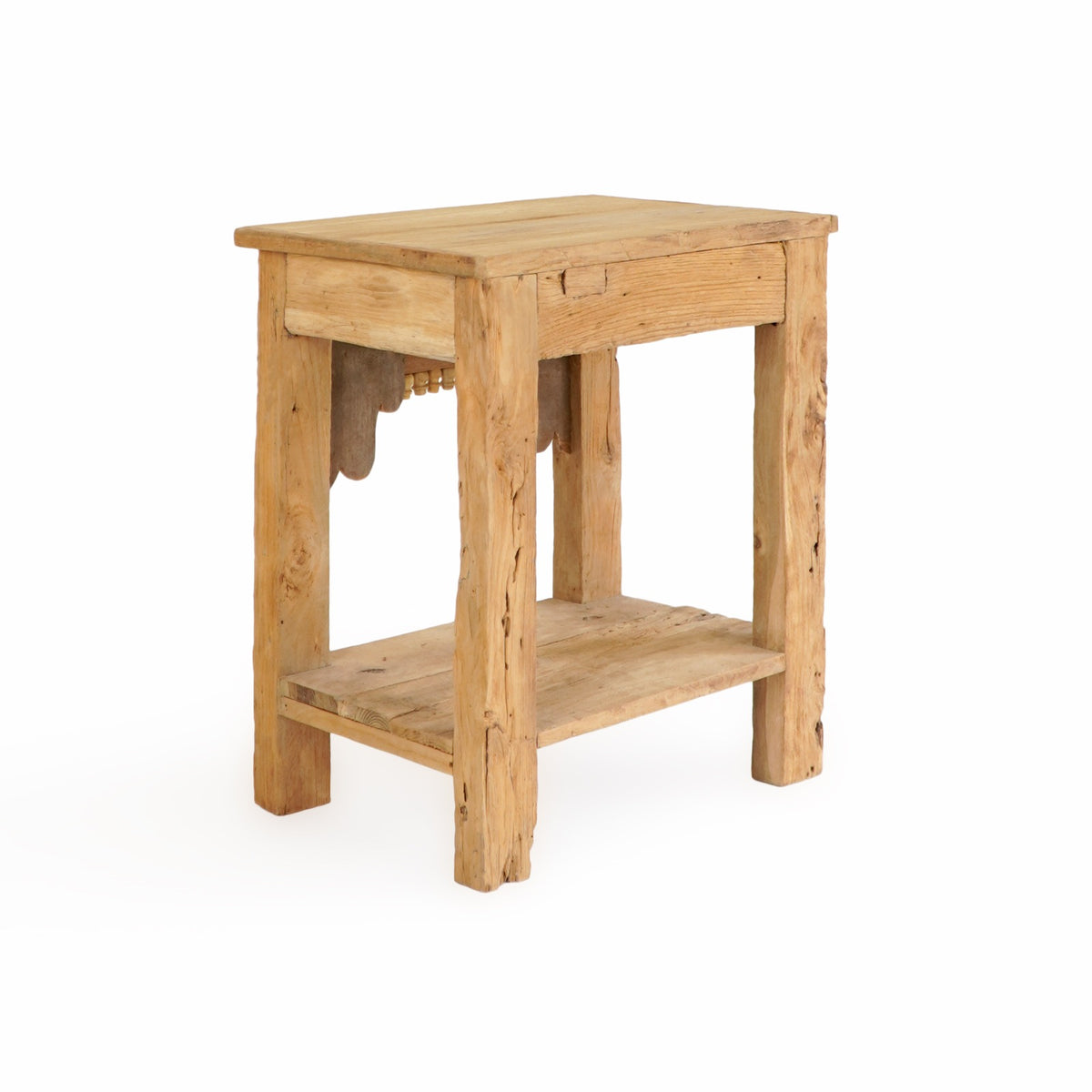 Recycled teak side table – Mumbai, natural natural materials in boho style
