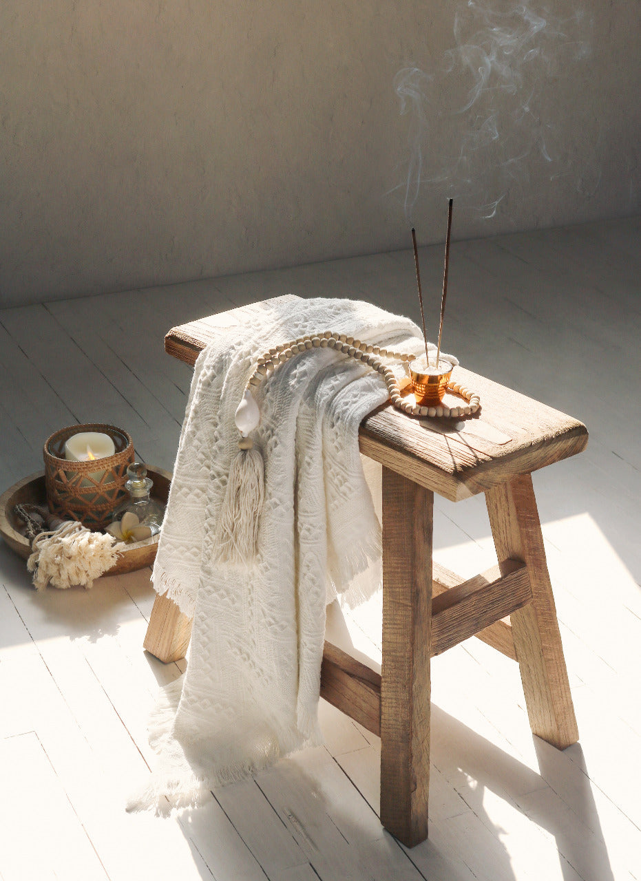 Recycled teak stool Mumbai – boho furniture handcrafted in Bali by BaliSouk