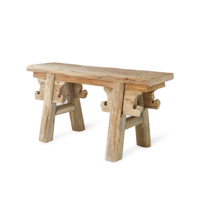Recycled teak side table Mumbai – boho furniture, handwoven and handmade in Bali