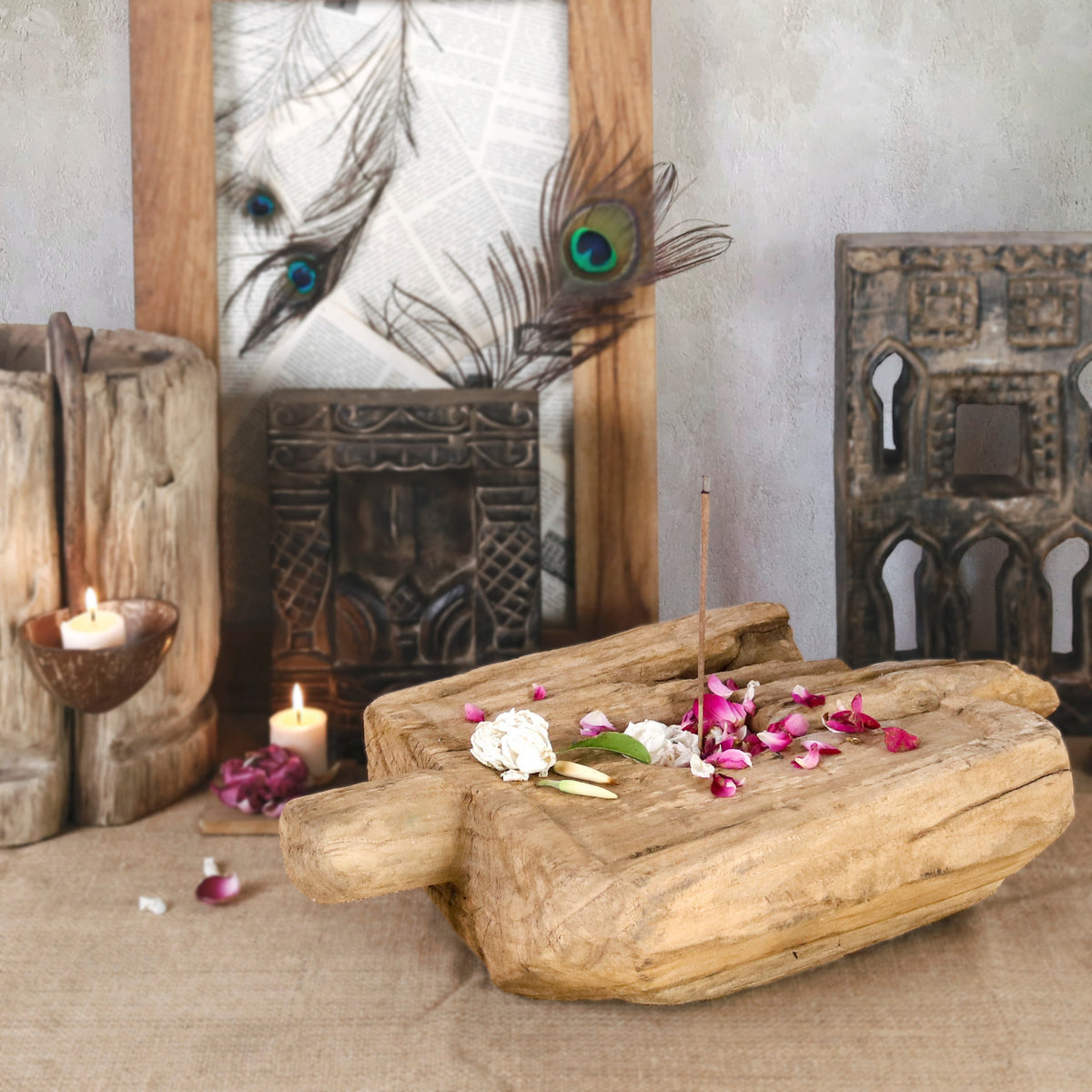 Lumpang decorative piece by BaliSouk – boho decor made in Bali