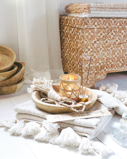 Recycled teak tray Rajas – boho decor handcrafted in Bali by BaliSouk