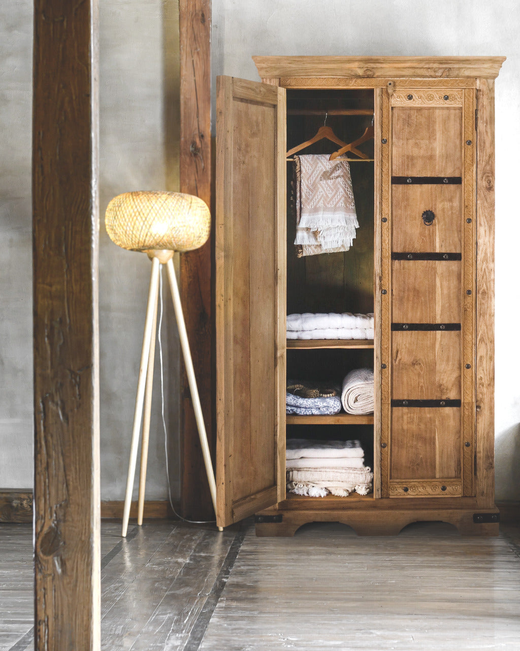 Mumbai Doors cabinet in natural materials – handmade boho furniture from Bali