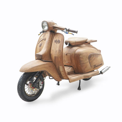 Vespa Scooter decorative piece in natural materials – handmade boho decor from Bali