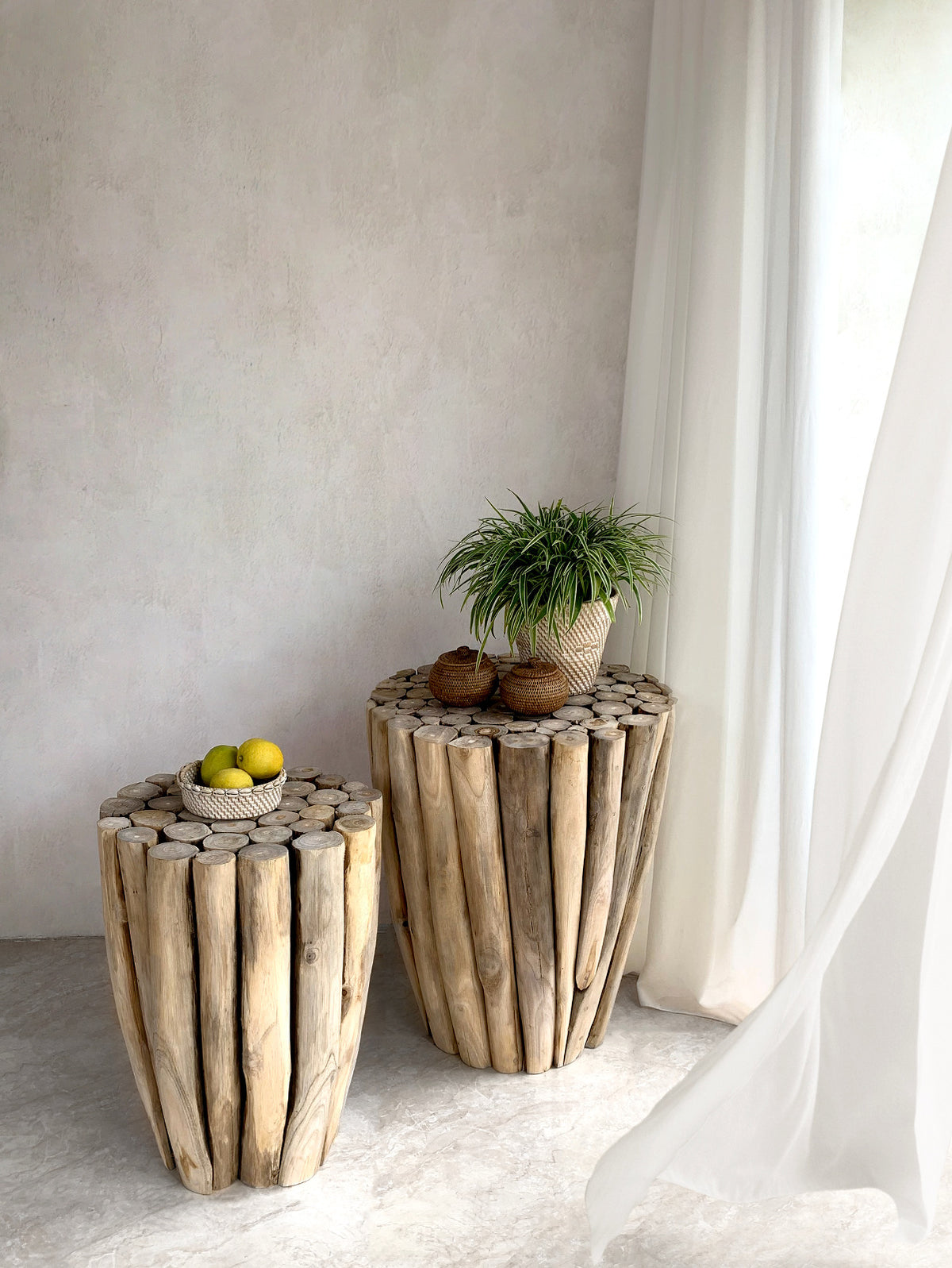 Teak side table Brandy – boho furniture handcrafted in Bali by BaliSouk
