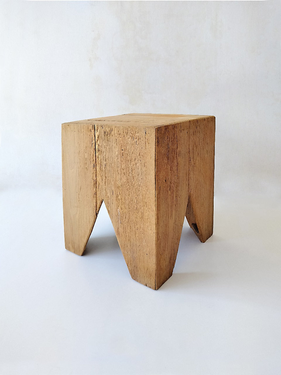 Handmade recycled teak stool – the Alam, boho furniture made in Bali