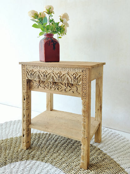 Recycled teak side table – Bugis, natural natural materials in boho style