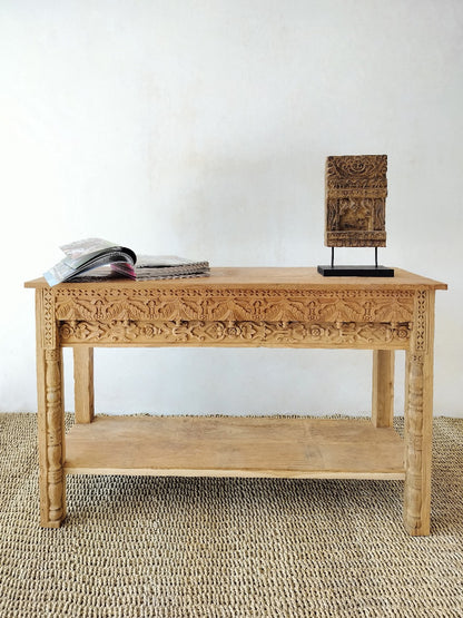 Recycled teak console table Bugis – boho furniture, handwoven and handmade in Bali
