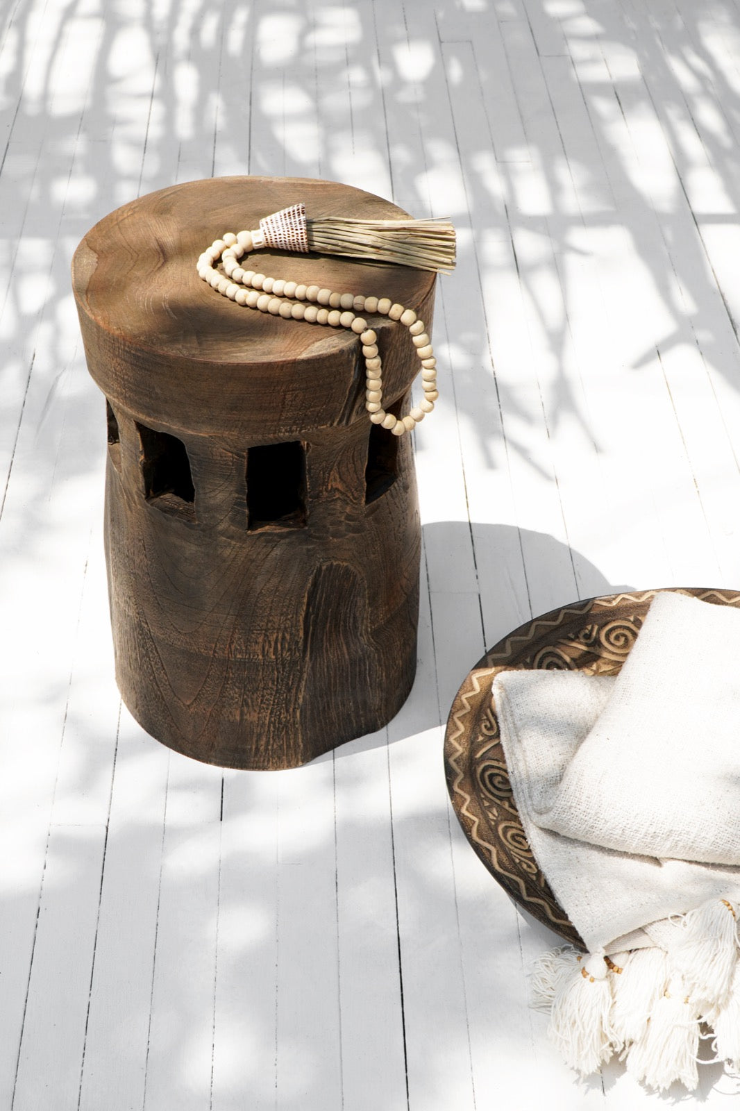 Reclaimed wood side table Broome – handmade in Bali, boho style