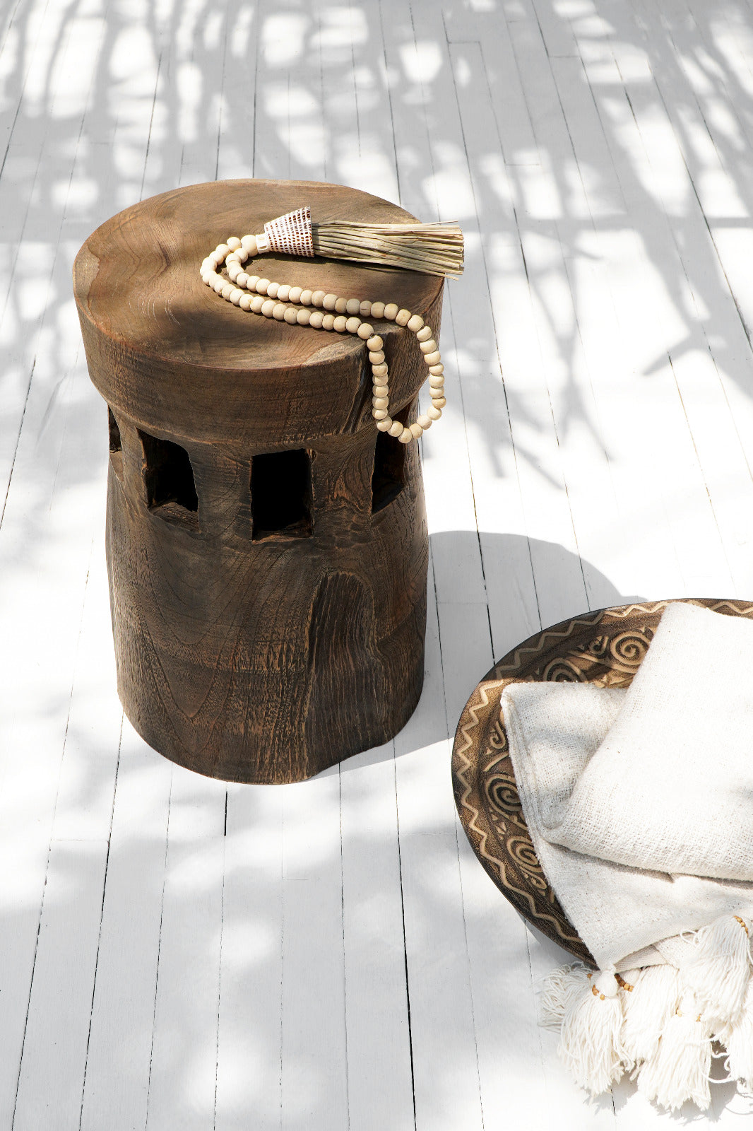 Reclaimed wood side table – Broome – boho furniture handmade in Bali by BaliSouk