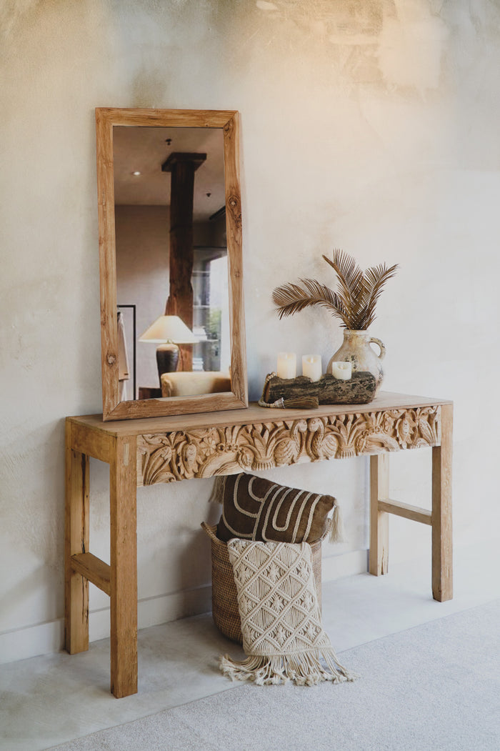 Recycled teak console table Mumbai – boho furniture handcrafted in Bali by BaliSouk