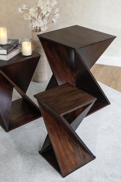 Gmelina wood side table – Granada, natural natural materials in boho style