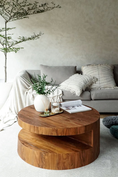 Reclaimed wood coffee table Kordoba – boho furniture handcrafted in Bali by BaliSouk