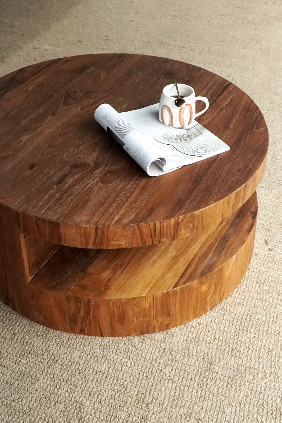 Reclaimed wood coffee table – Kordoba, natural natural materials in boho style