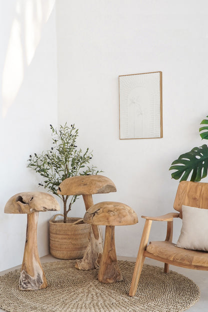Teak decorative piece – Tiram Mushroom, natural natural materials in boho style